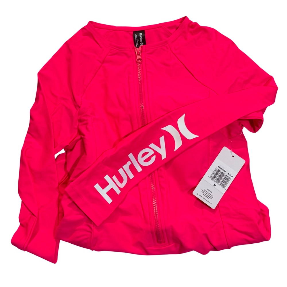 NWT Hurley Melon Long Sleeve One Piece Full Zip Rash Guard - Med & Large - Picture 7 of 7